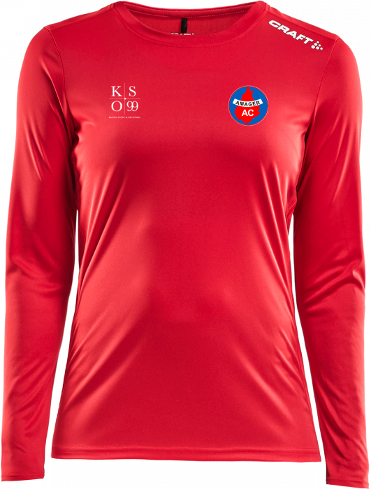 Craft - Aac Competition Tee Ls Women - Rojo & blanco